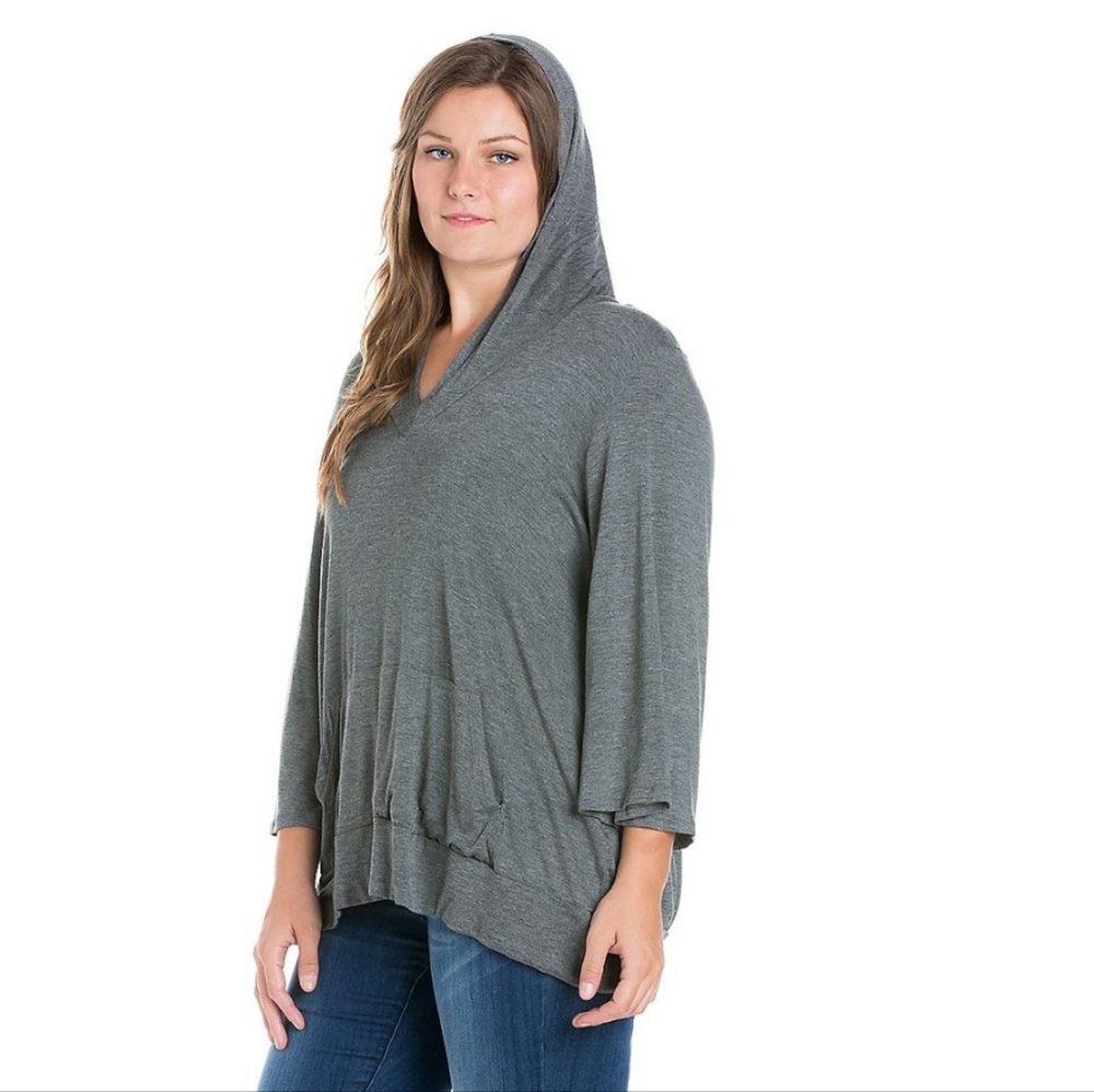 Green Tone 3/4 Sleeve Slip-on Hoodie Size 3XL